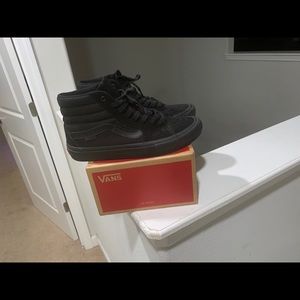 High top all black vans